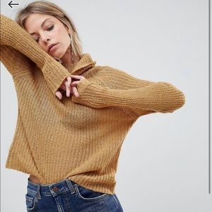 ASOS Brave Soul Gold Turtle Neck Sweater